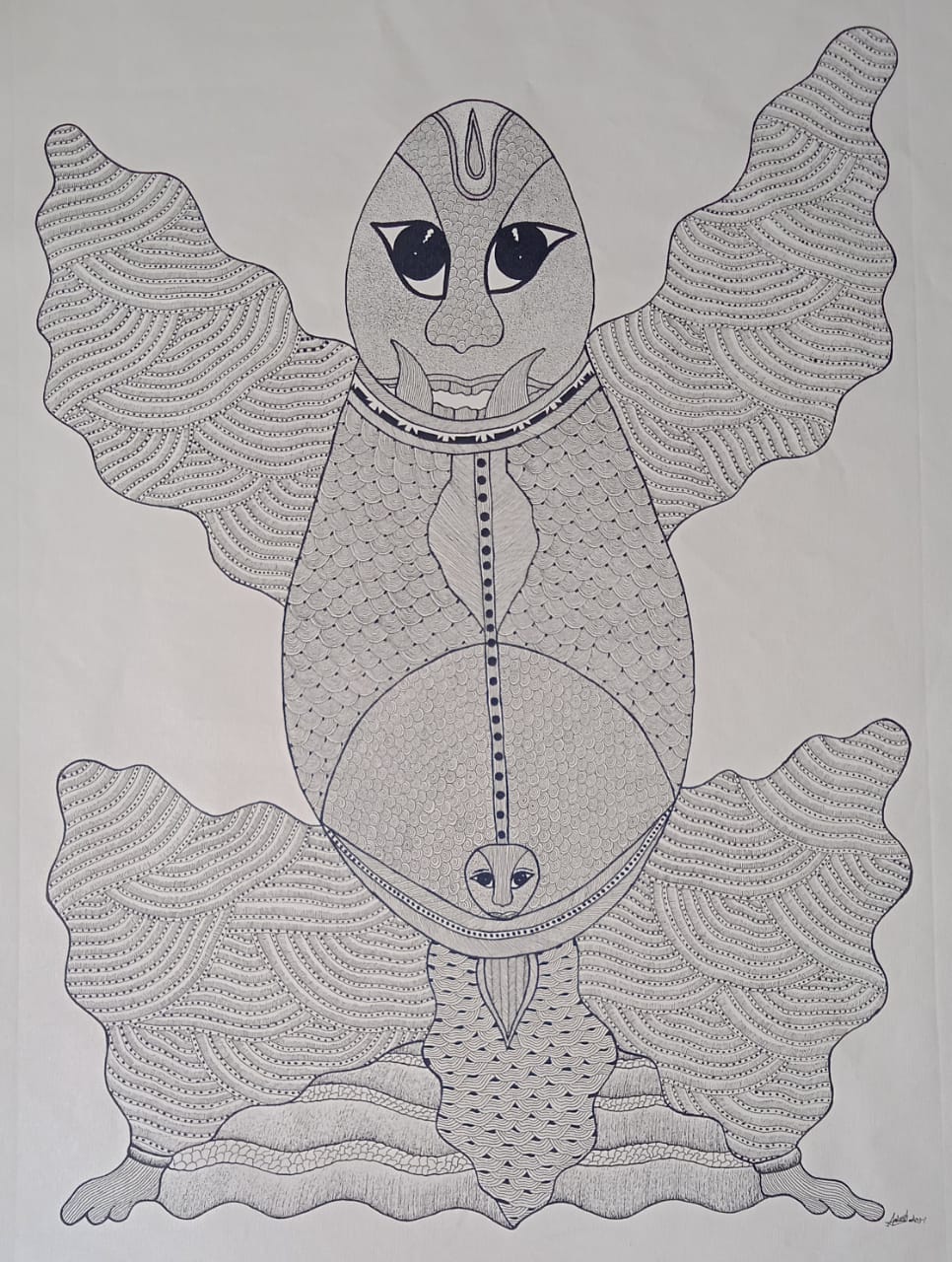 Mystical Abundance Fish – Gond Painting Paintings