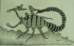 Scorpion & Birds Wall Art - Gond Painting Paintings