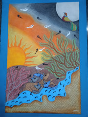 Sun Meets Moon – Gond Tale of River & Life Paintings