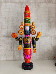 Divine Radiance of Lord Balaji Etikoppaka Wooden Idol Lacquerware Etikoppaka Lacquerware