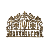 Handcrafted brass Dashavatara wall panel, intricate Indian deity relief art.