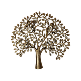 Handcrafted brass tree of life sculpture, detailed metal home decor.