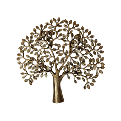Handcrafted brass tree of life sculpture, detailed metal home decor.