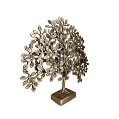 Antique brass Kalpavrisham sculpture, gold tabletop art by Krafteria.