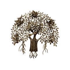 Handmade brass tree of life wall art decor.
