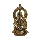 Handcrafted Murugan brass statue with arch, ideal for home decor.