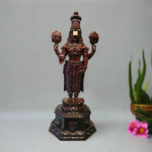 Rosewood Balaji Sculpture | Wooden Balaji Idols at Krafteria, Madhapur