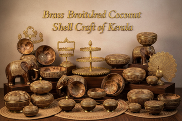 Brass Broidered Coconut Shell Craft of Kerala
