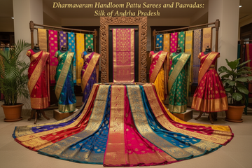Dharmavaram Handloom Pattu Sarees and Paavadas