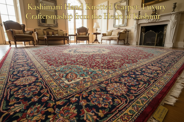 Kashmiri Hand Knotted Carpet – Luxury Craftsmanship from the Heart of Kashmir