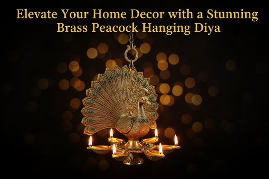 Elevate Your Home Decor with a Stunning Brass Peacock Hanging Diya