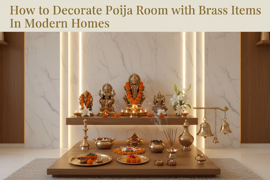 How to Decorate Pooja Room with Brass Items In Modern Homes