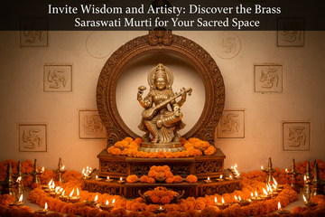 Invite Wisdom and Artistry: Discover the Brass Saraswati Murti for Your Sacred Space Krafteria