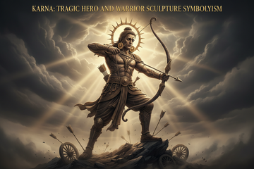 Karna: Tragic Hero And Warrior Sculpture Symbolism