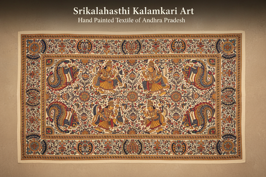 Srikalahasthi Kalamkari Art Hand Painted Textile of Andhra Pradesh