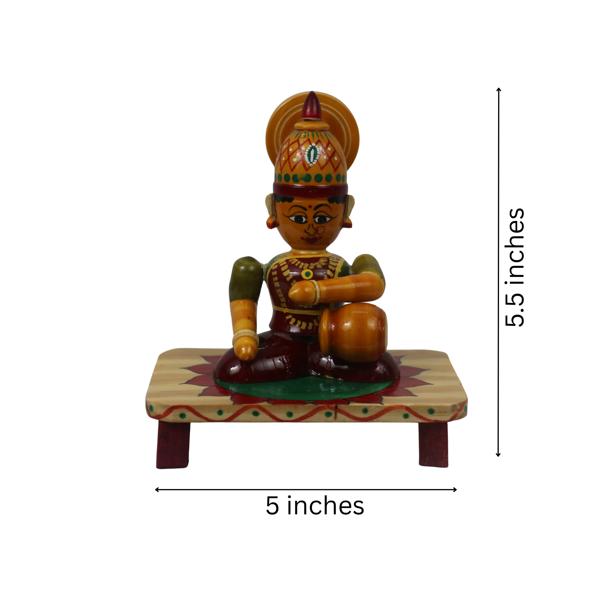 Authentic Channapatna wooden Lakshmi Devi handcrafted idol