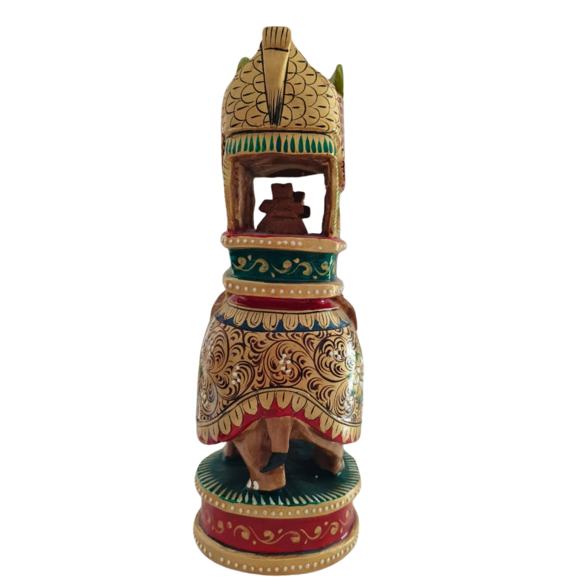 Handcrafted Wooden Elephant Ambari Pallaki | Colorful Hand-Painted Art