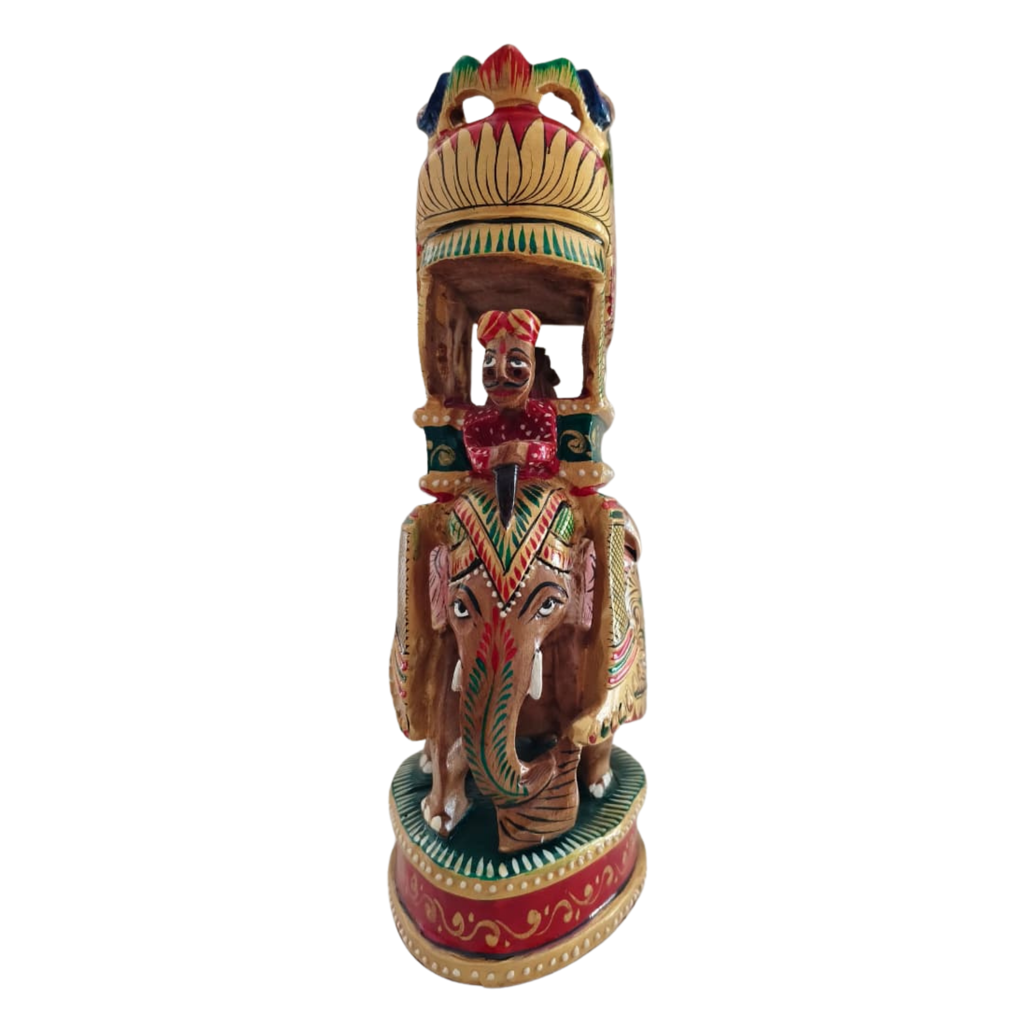 Handcrafted Wooden Elephant Ambari Pallaki | Colorful Hand-Painted Art