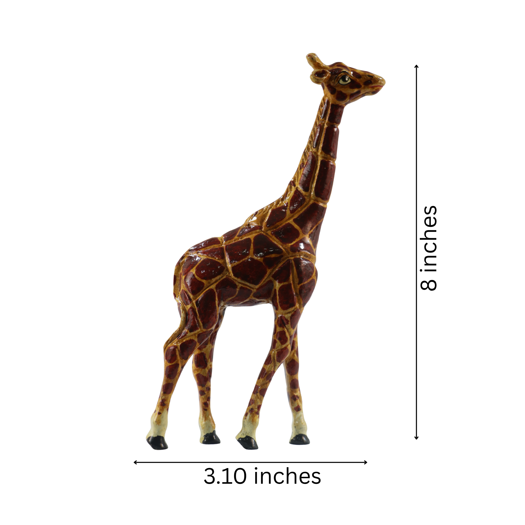 Hand-Painted Wooden Giraffe – Decorative Animal Figurine