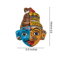 Handcrafted Cheriyal  Ardhanarishvara Mask Wall Hanging   wall decor