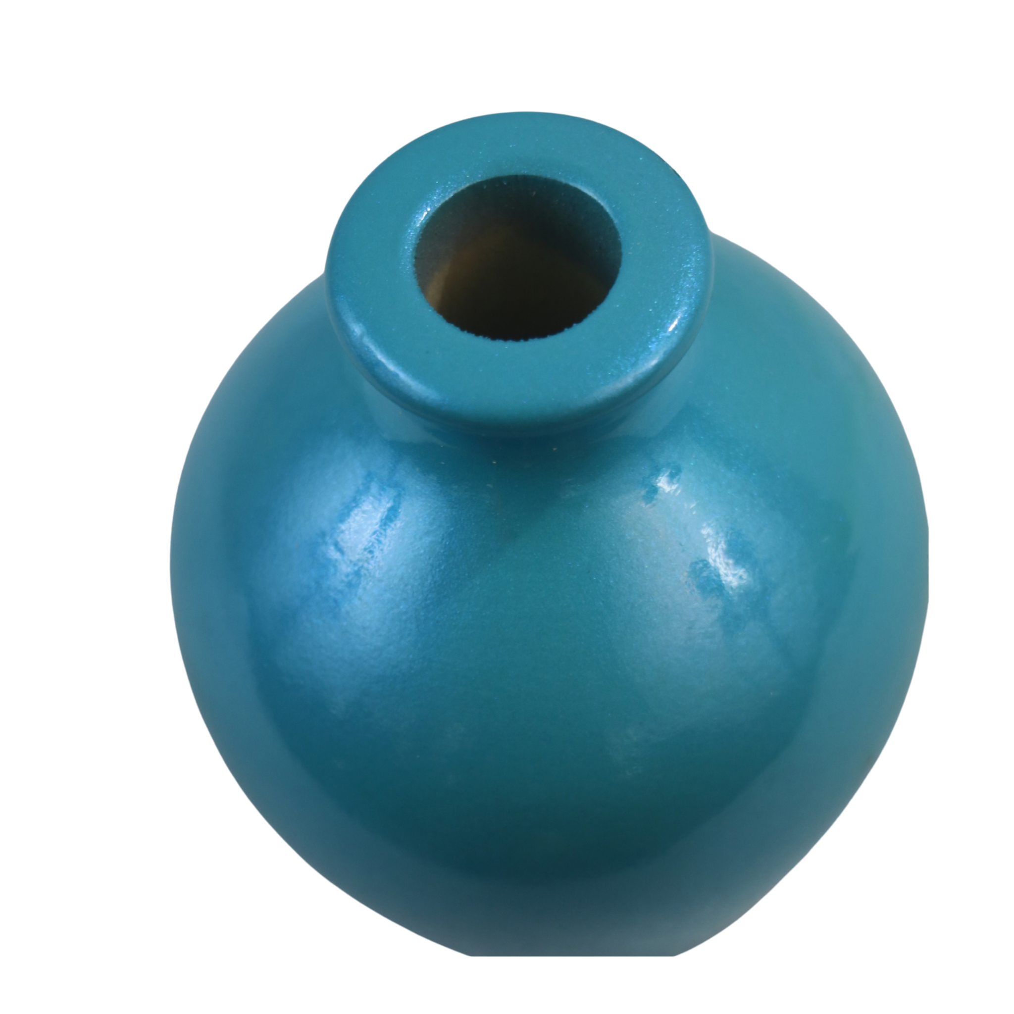 Artisan-crafted flower vase featuring a vibrant glossy color