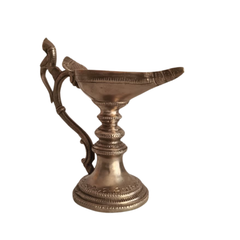Handcrafted Hanging Brass Peacock Diya – Traditional Mayil Oil Lamp with Link Chain   Brass Artwork