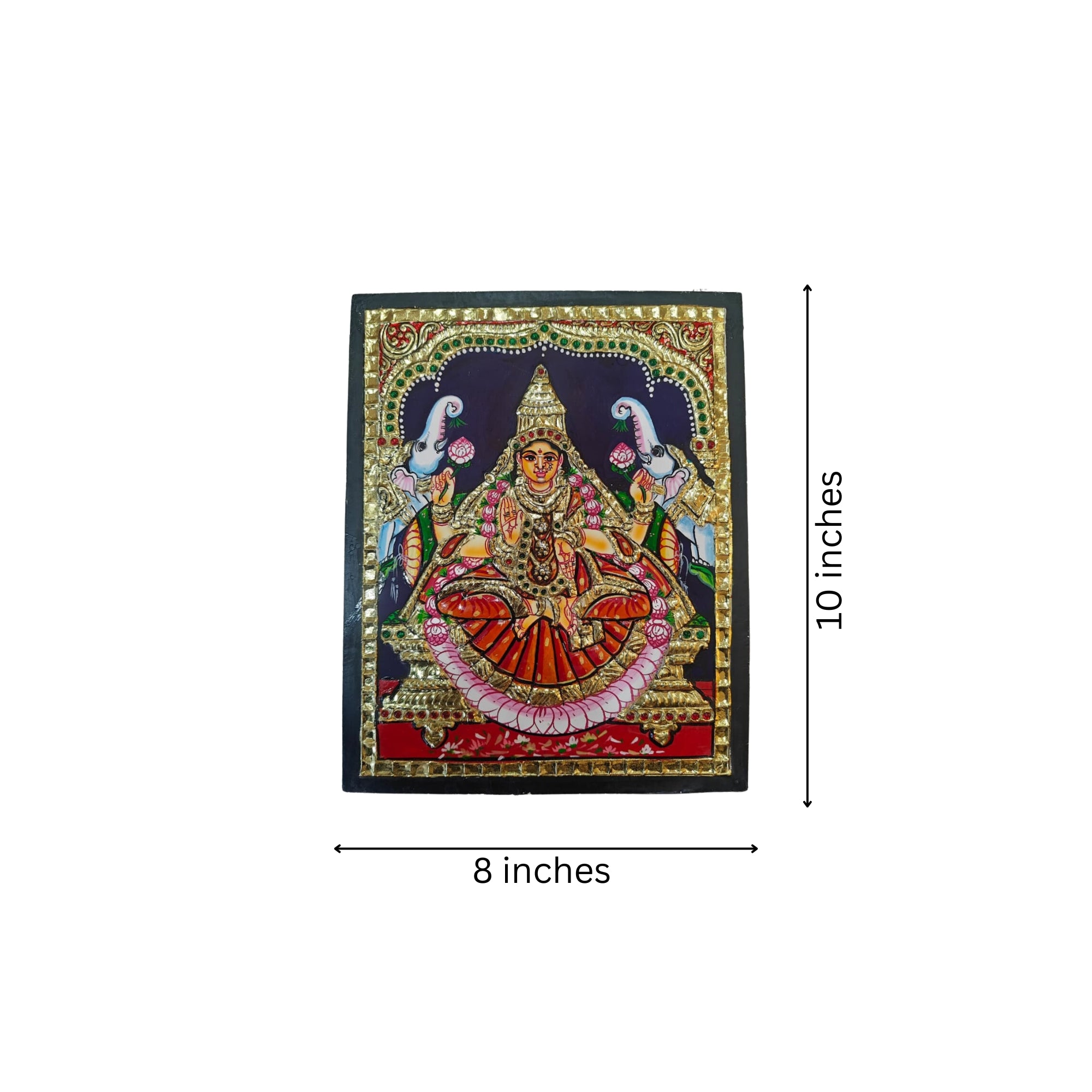 Handpainted Laxmi Devi Thanjavur Painting – Vibrant & Detailed