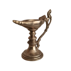 Handcrafted Hanging Brass Peacock Diya – Traditional Mayil Oil Lamp with Link Chain   Brass Artwork