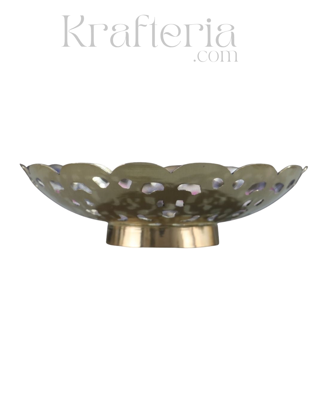 Artisan Bloom-Brass Bowl with Floral Motif