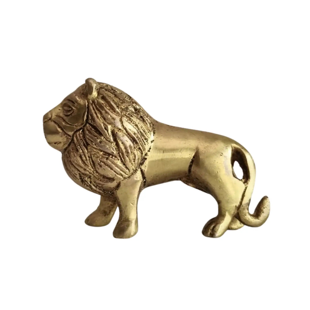 Brass Lion Figurine – Animal Idol for Home & Office Décor   Brass Ware