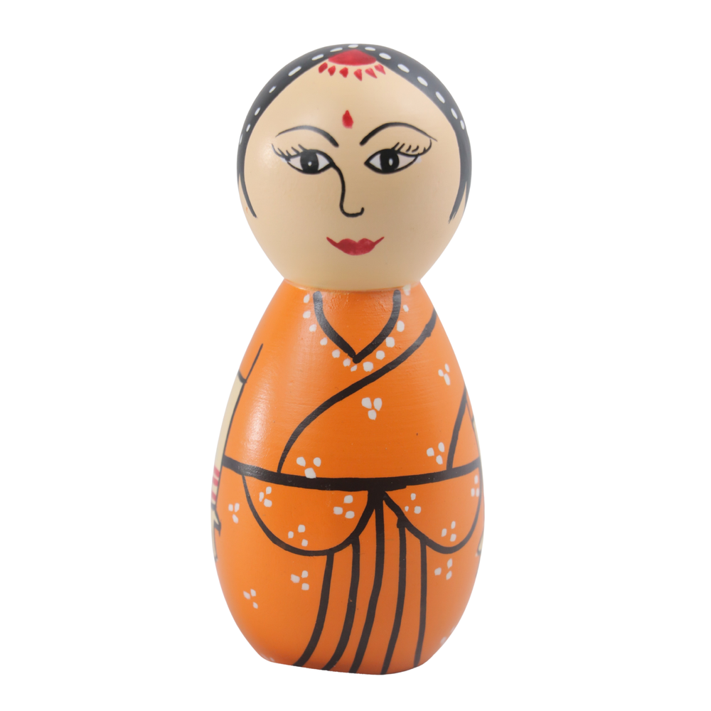 Ethnic handcrafted lady doll decor
