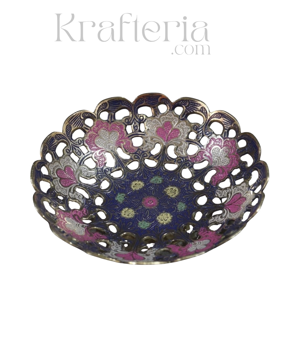 Artisan Bloom-Brass Bowl with Floral Motif