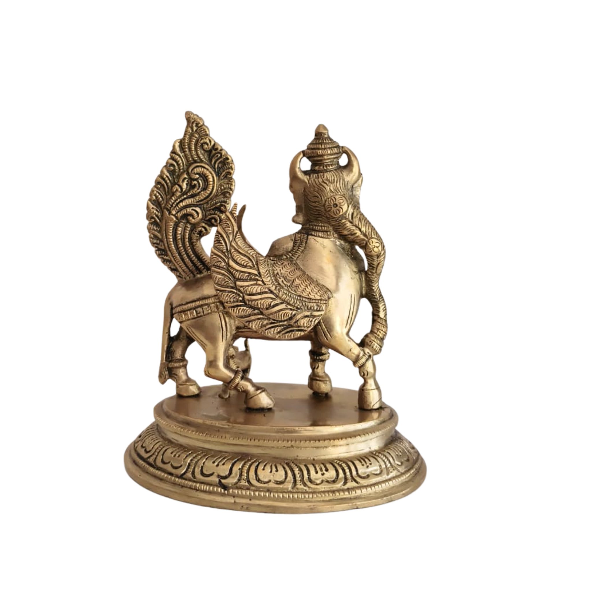 Exquisite Brass Kamadhenu Idol - Divine Wish-Fulfilling Cow