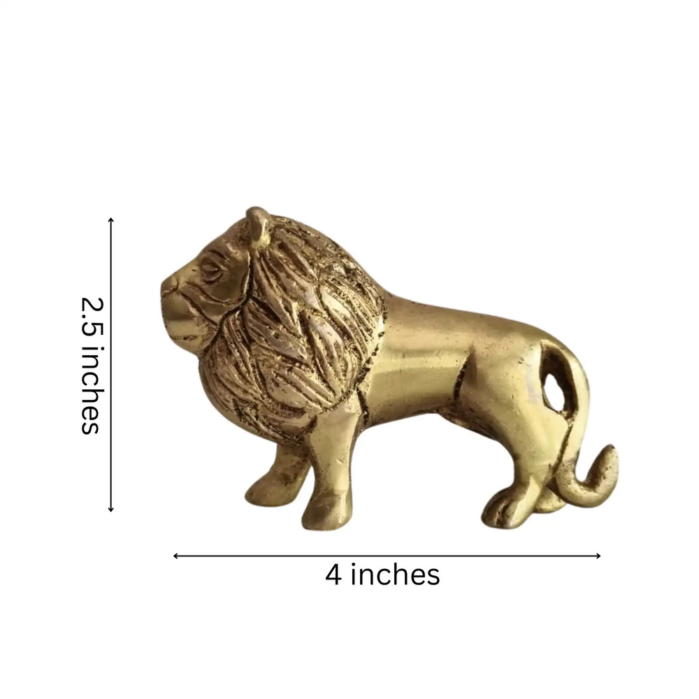 Brass Lion Figurine – Animal Idol for Home & Office Décor   Brass Ware