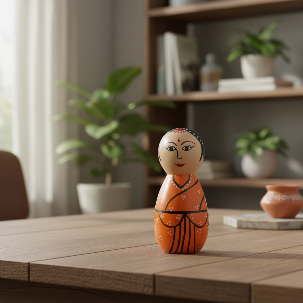 Authentic hand painted traditional women doll