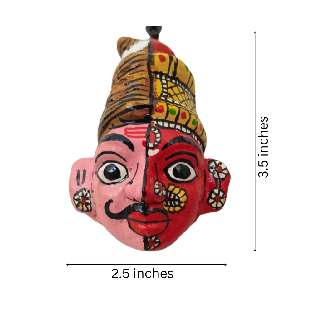 Handcrafted Cheriyal  Ardhanarishvara Mask Wall Hanging   wall decor