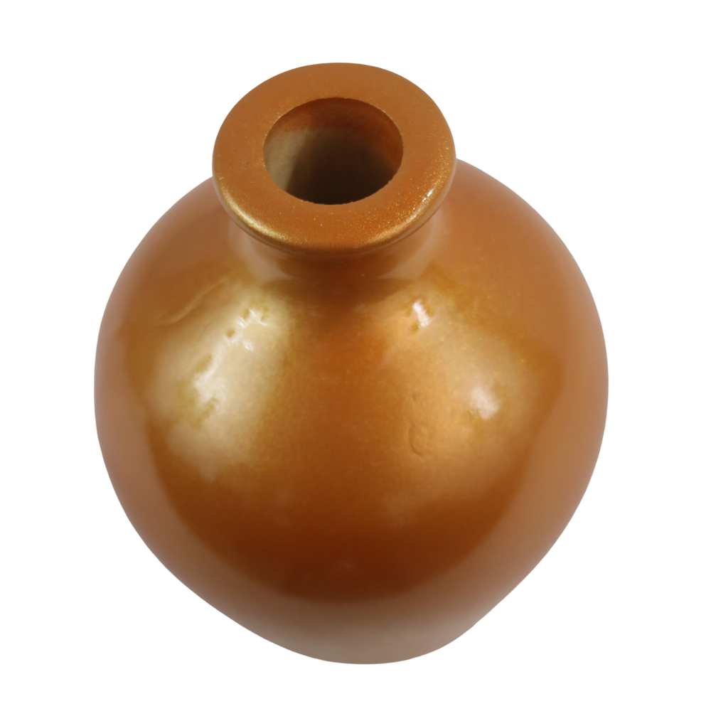 Handmade flower vase with polished glossy color surface