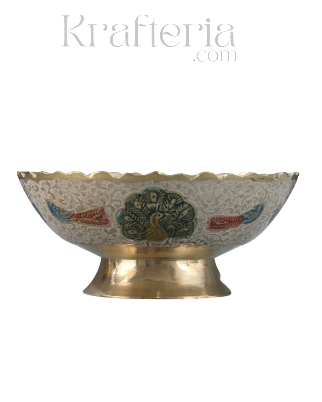 Peacock Glory - Centerpiece Brass Fruit Bowl