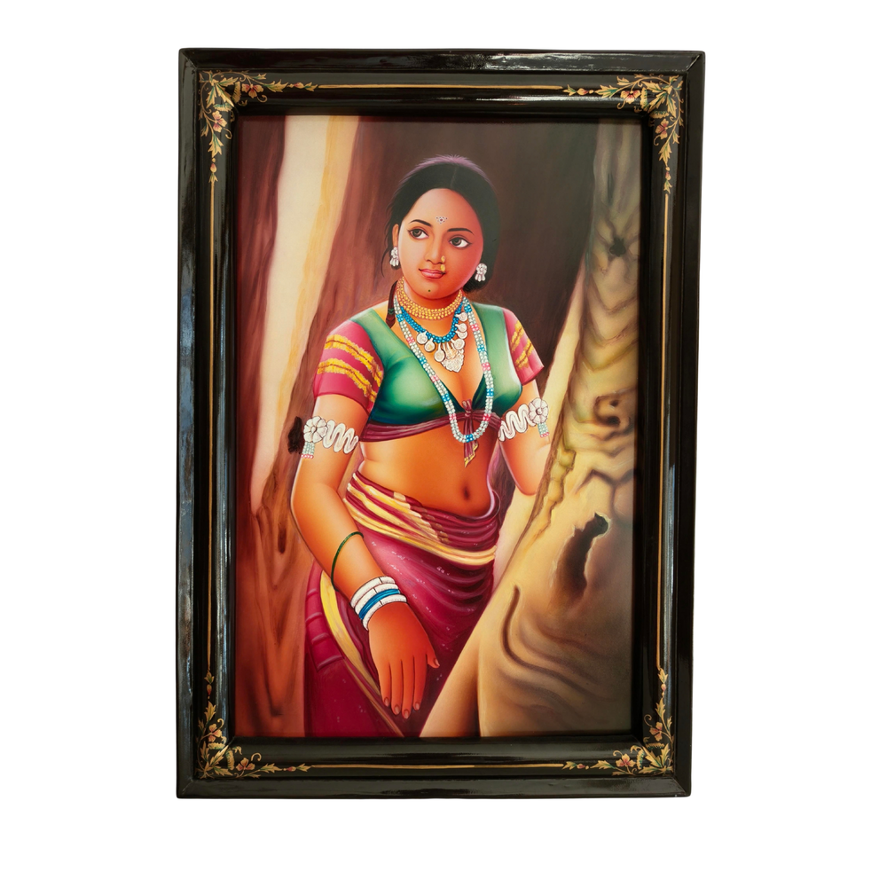 Handcrafted Telangana Nirmal painting rural scene