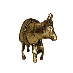 Brass Kamadhenu Cow and Calf Statue   Brass Artwork