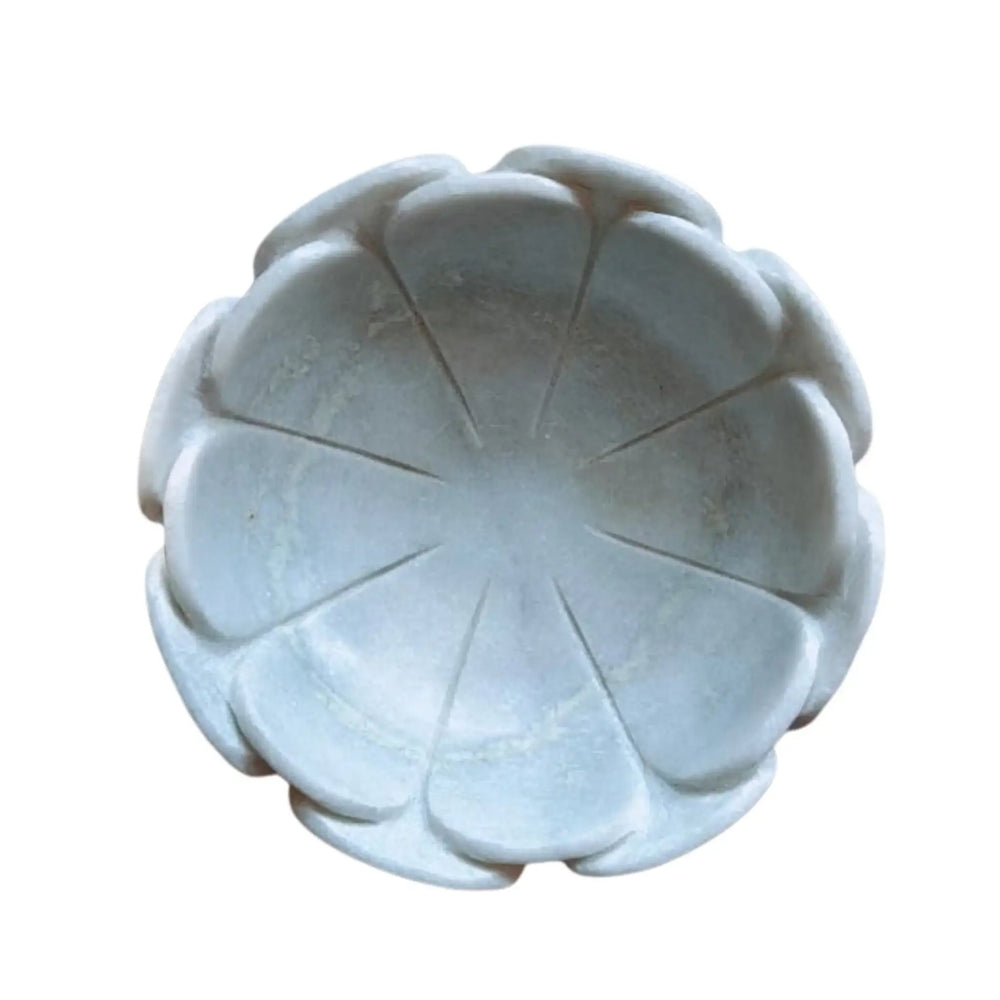 Elegant white marble decorative fruit bowl centerpiece