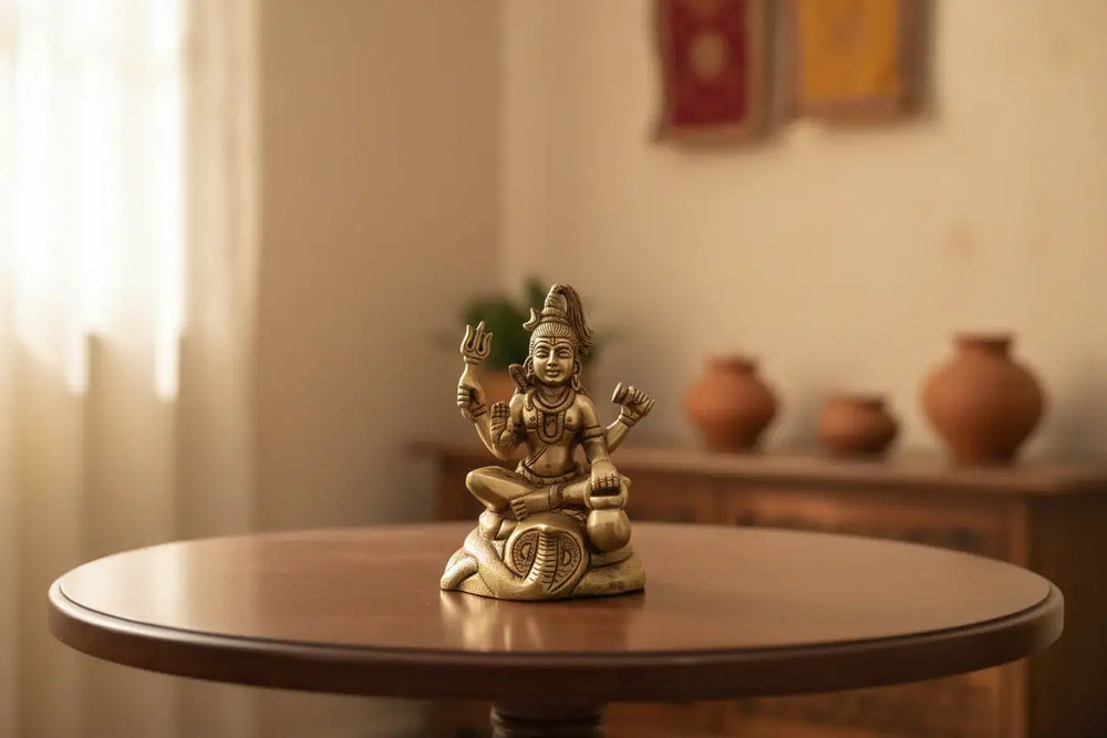 Brass Lord Shiva Idol – Mahadev Statue for Spiritual Home Decor   Brass Ware