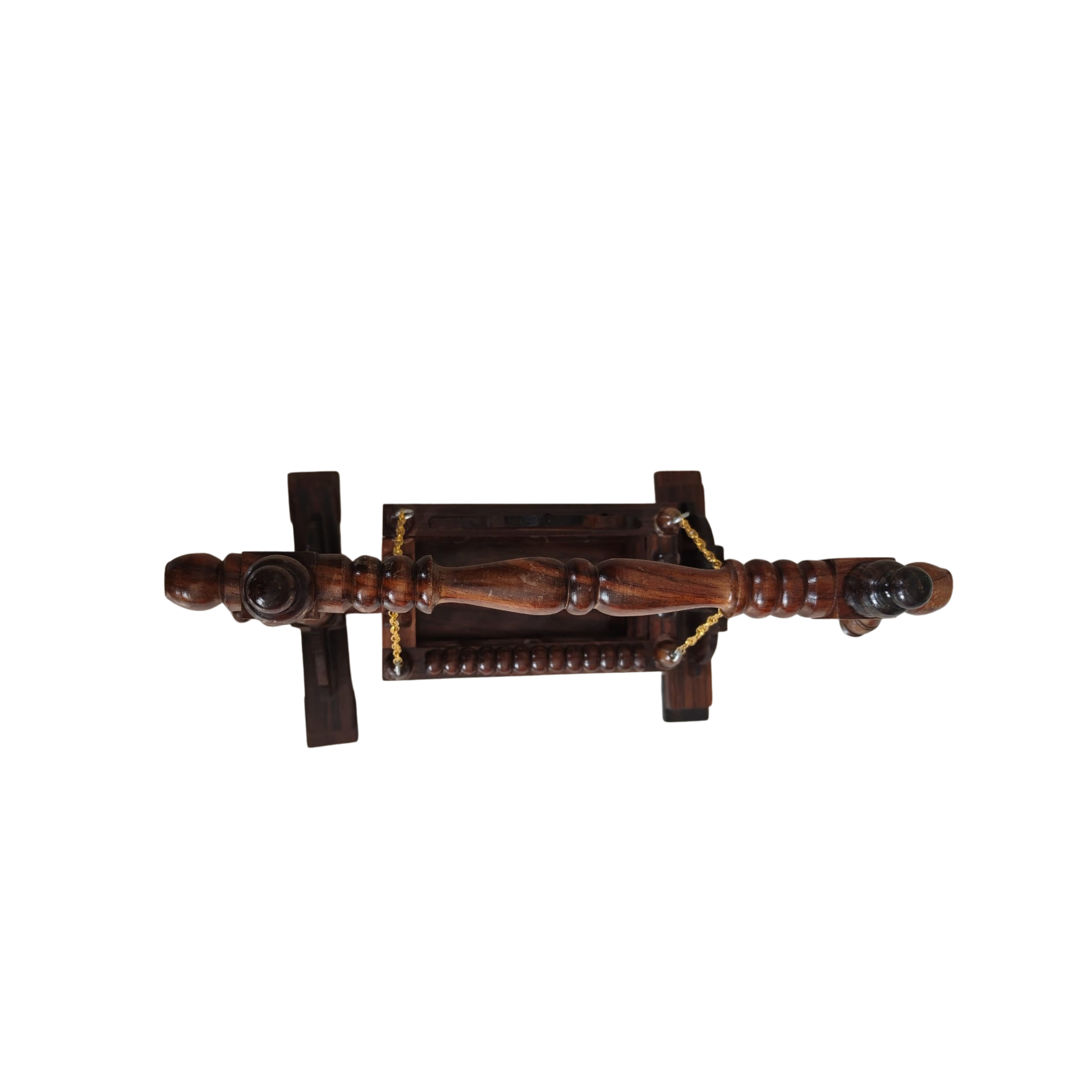 Royal Wooden Jhula with Carved Pillars