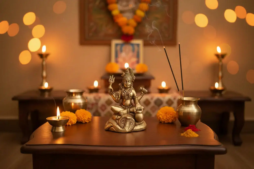 Brass Lord Shiva Idol – Mahadev Statue for Spiritual Home Decor   Brass Ware