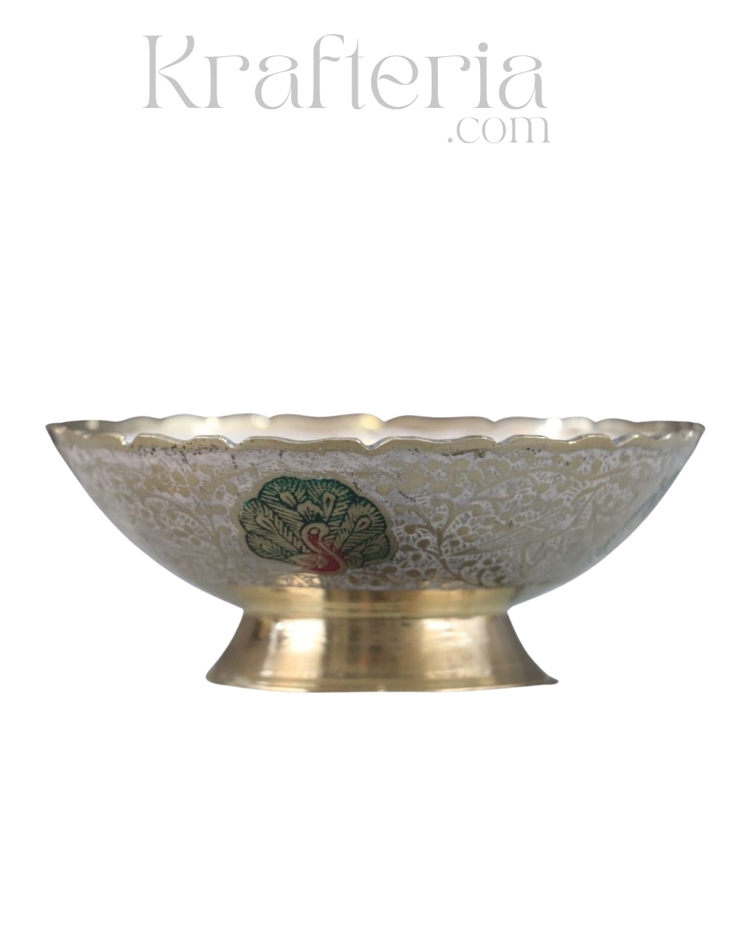 Peacock Glory - Centerpiece Brass Fruit Bowl