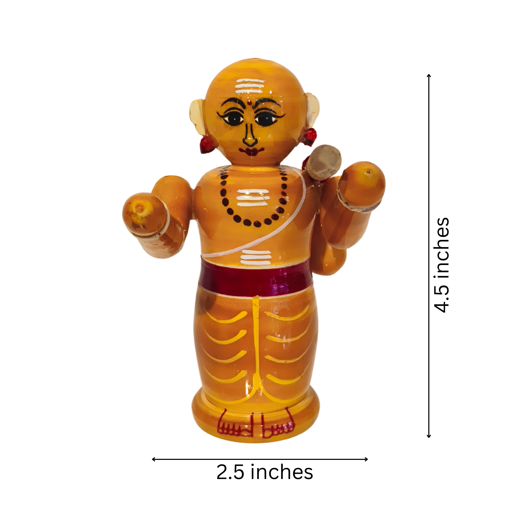 Vibrant Etikoppaka Wooden Deity/Guru