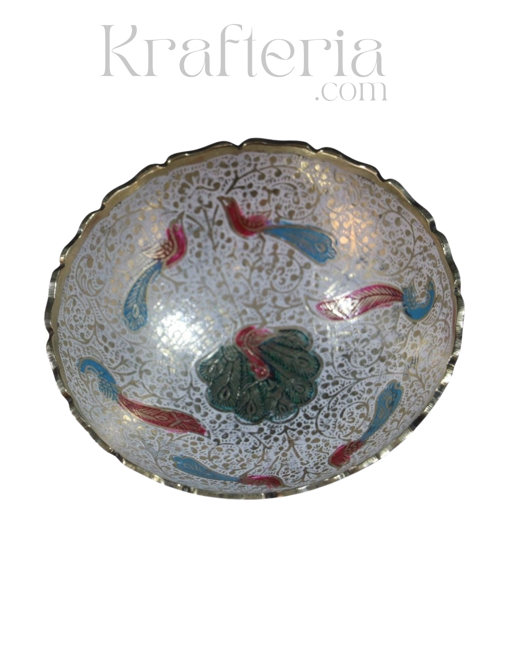 Peacock Glory - Centerpiece Brass Fruit Bowl