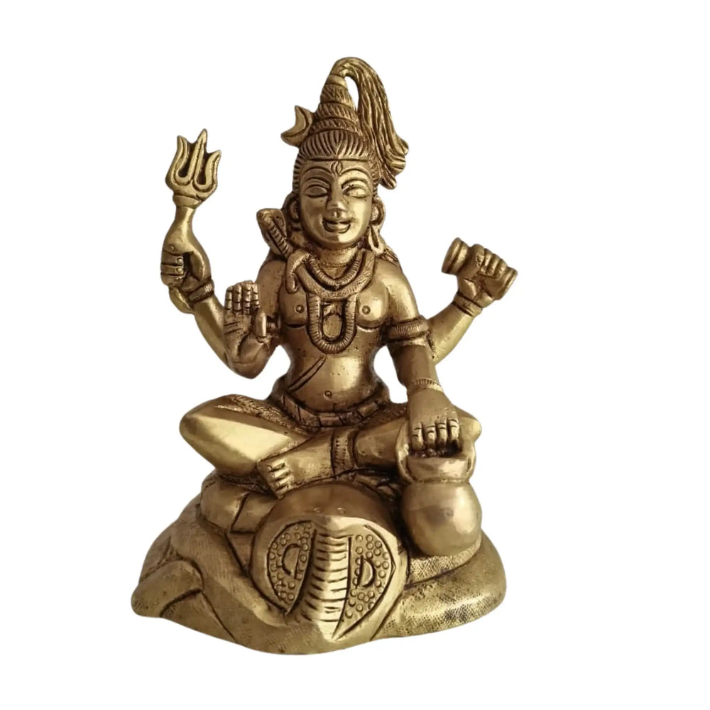 Brass Lord Shiva Idol – Mahadev Statue for Spiritual Home Decor   Brass Ware