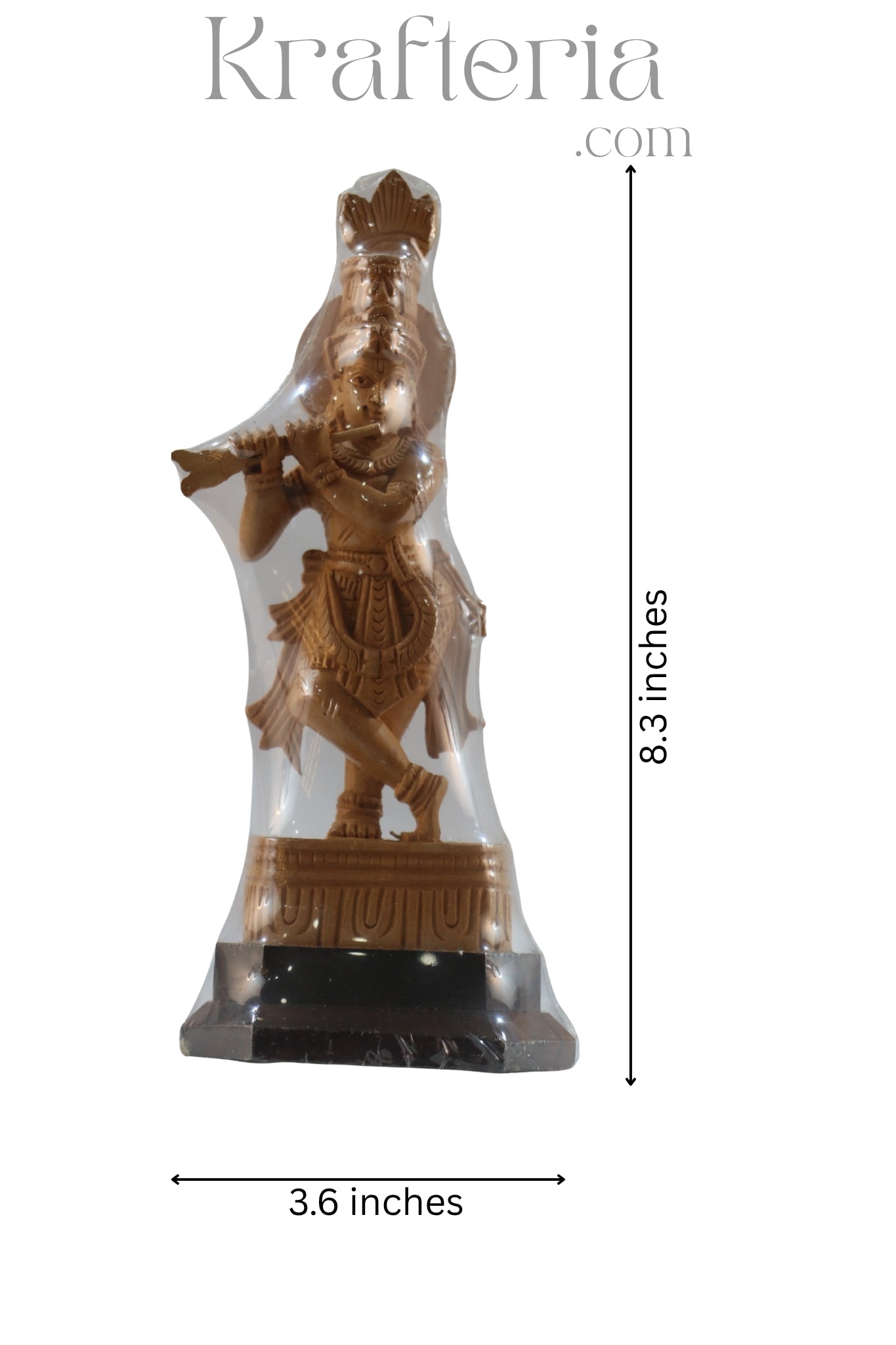 Beautiful Murali Krishna Wood Sculpture with Rosewood Base