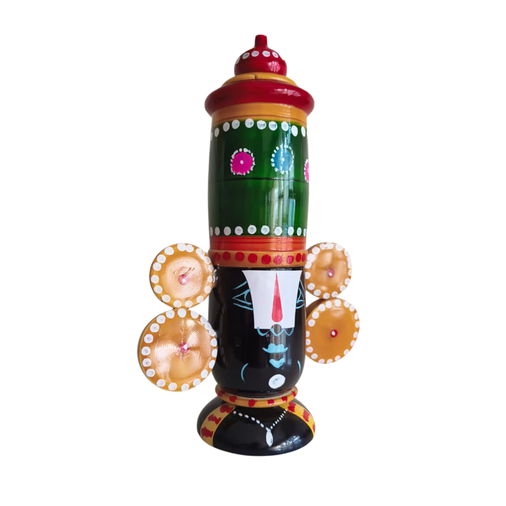 Authentic Turned Wood Etikoppaka Venkateswara Decorative Piece   Etikoppaka Lacquerware